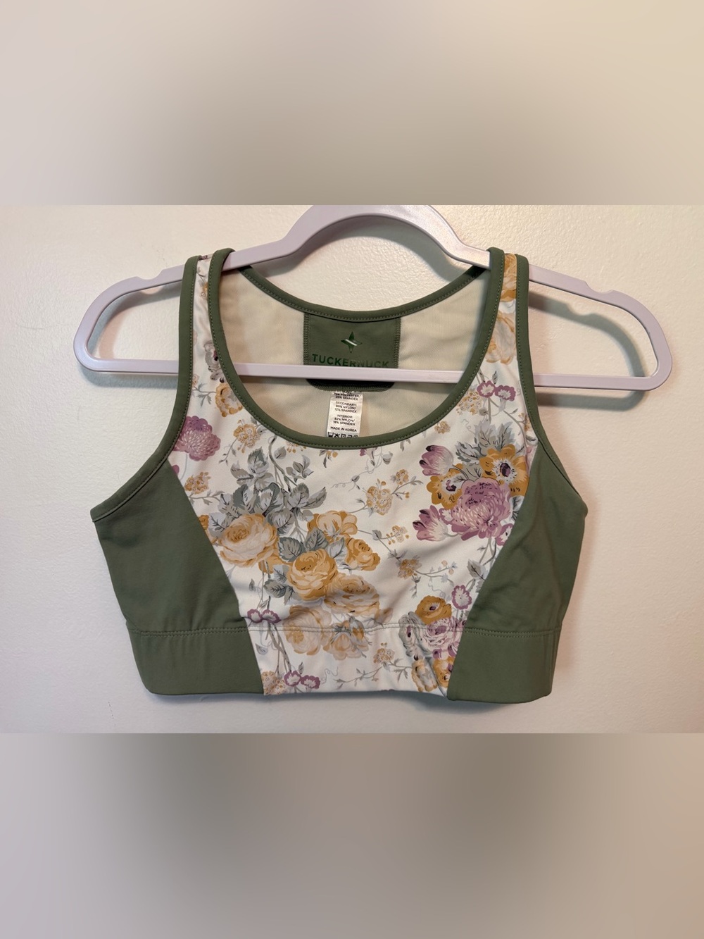 Tuckernuck TNUCK Sport Meadow Green Chintz Sports Bra M Sage Green Floral NWT